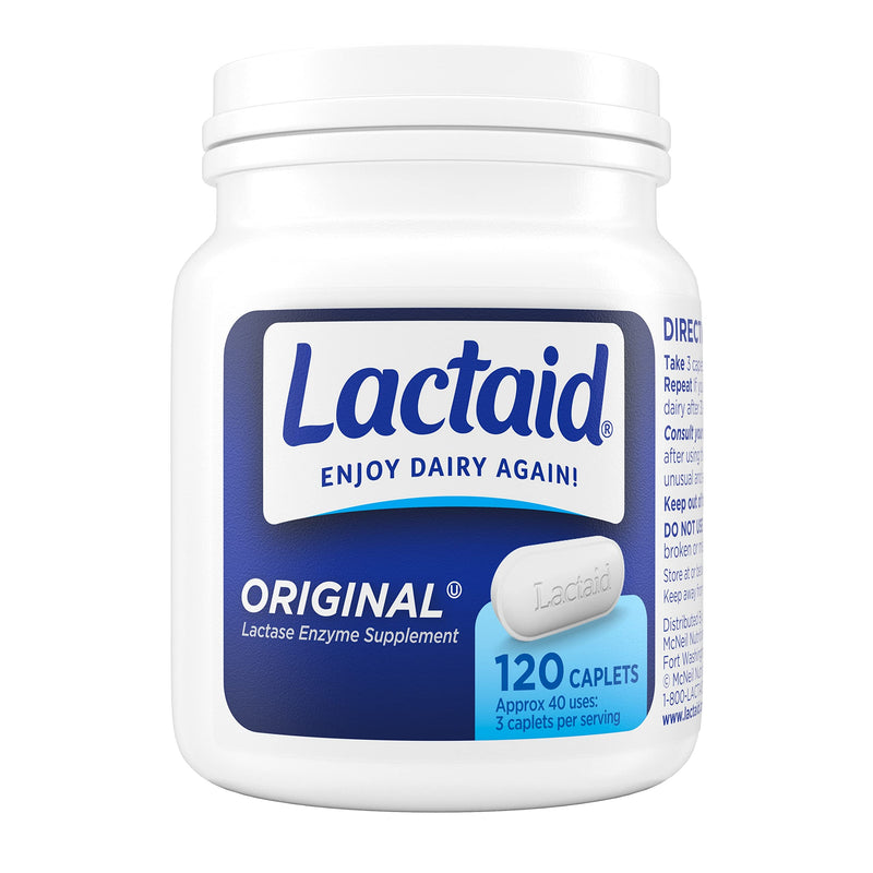 Lactaid Original Suplemento Intolerância Lactose - sem sabor - 120 caps