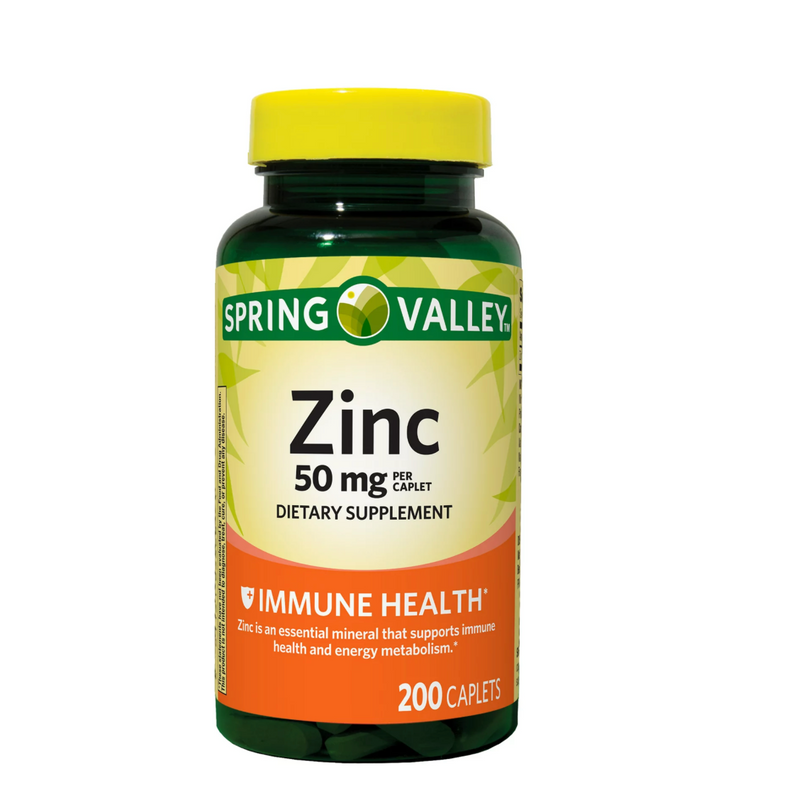 Zinco 50 Mg Spring Valley 200 Cápsulas formuladas para promover a saúde imunológica