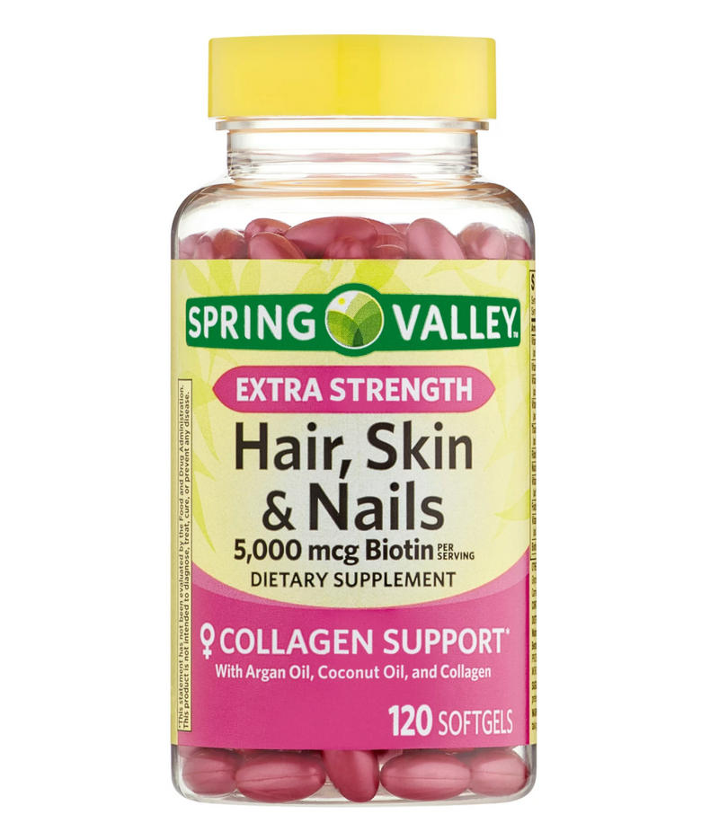 Hair Skin Nails Spring Valley® Colágeno Biotina 120 Softgels