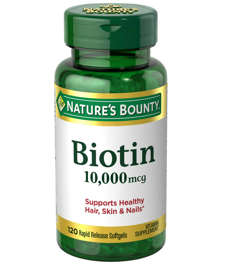 Suplemento de Biotina Nature's Bounty, 10000mcg, 120 Cápsulas Gelatinosas