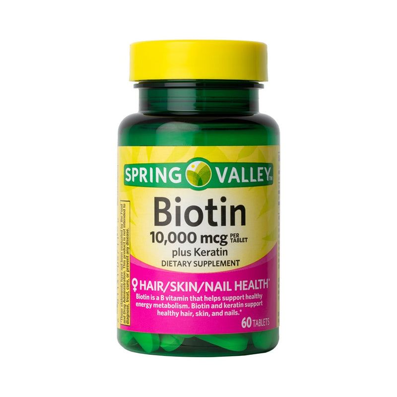 Biotina 10.000 Mcg + Queratina ( Spring Valley ) 60 Cps